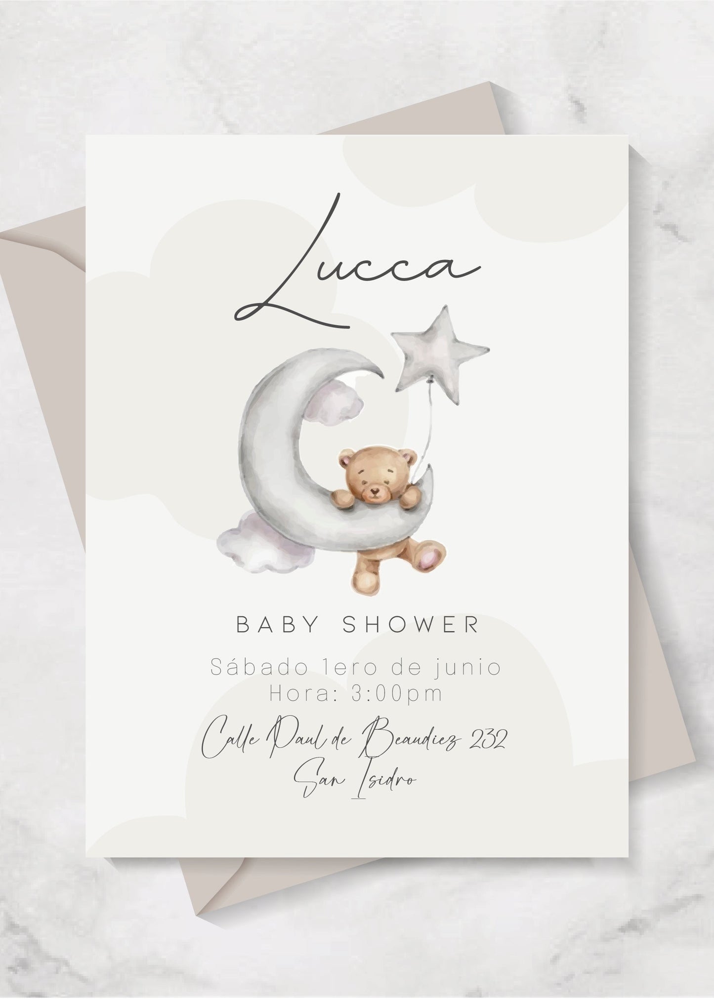 Invitación Baby Shower Oso