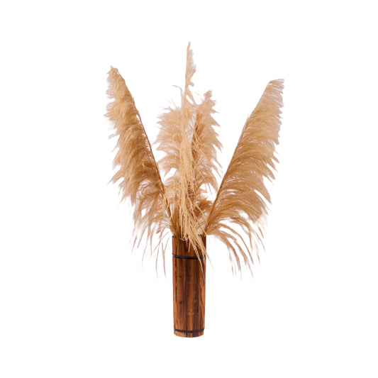 Florero de madera con Pampas