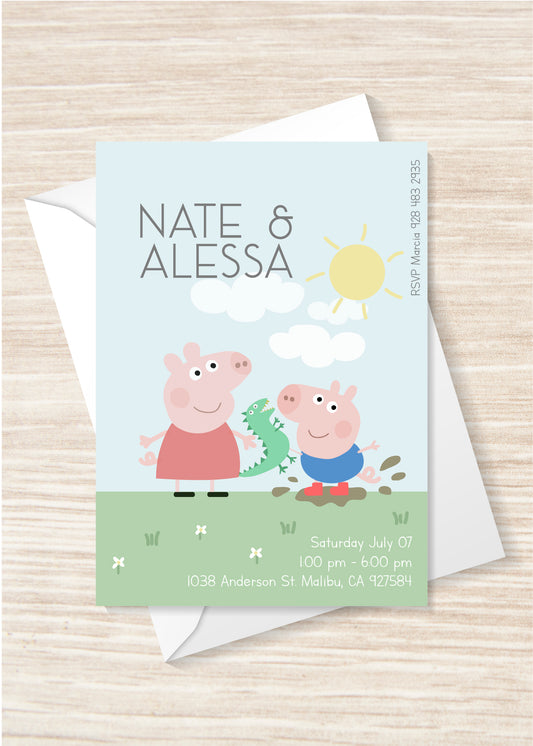 Invitación Peppa y George
