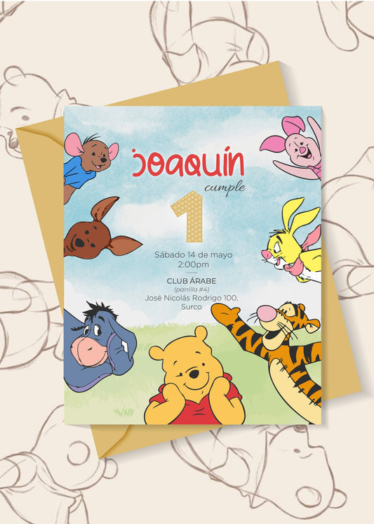 Invitación Winnie Pooh